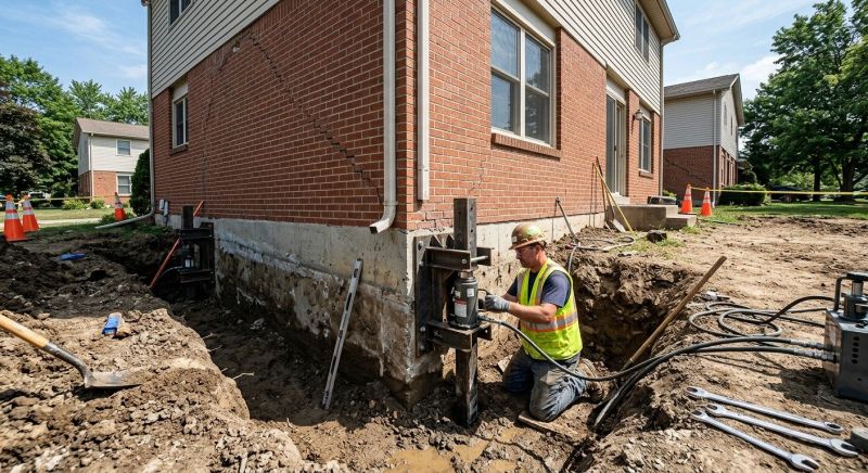 Sinking Foundation Repair in Wayland, MA