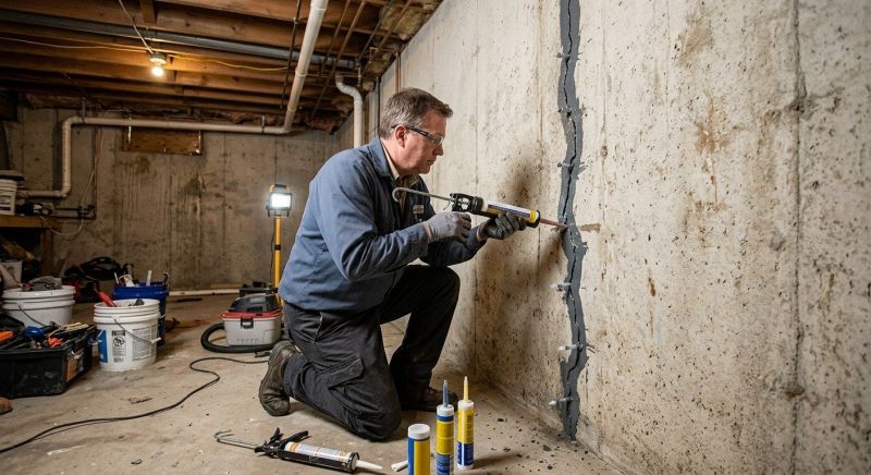 Basement Crack Repair in Sharon, MA