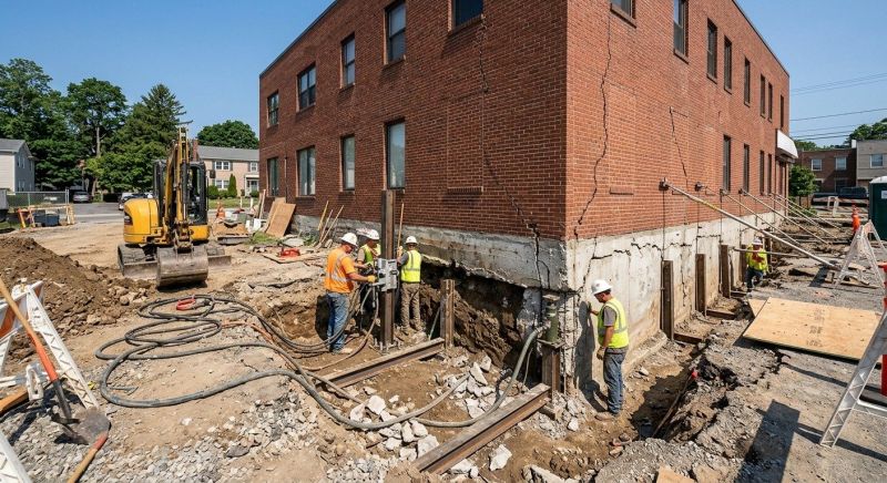 Building Foundation Repair in Bridgewater, MA