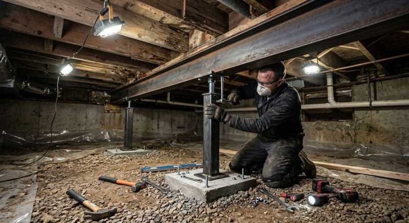 Crawlspace Structural Repair in Sharon, MA