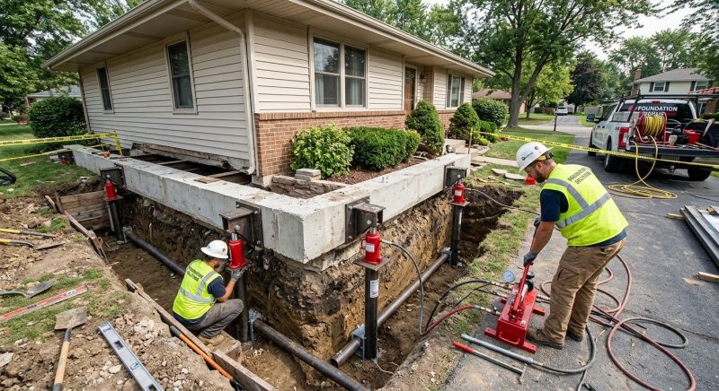 Foundation Jacking in Hingham, MA