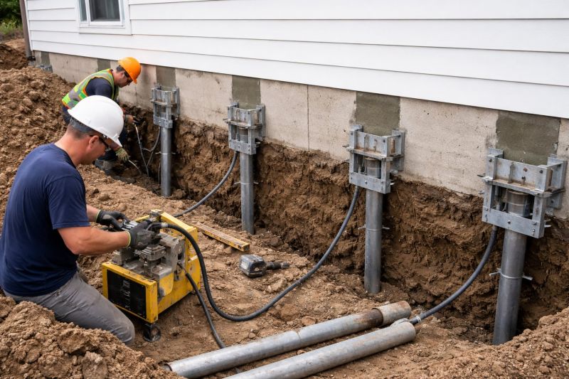 Helical Piers Installation in Sharon, MA