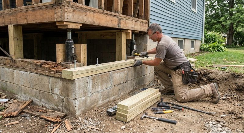 Sinking Foundation Repair in East Providence, RI