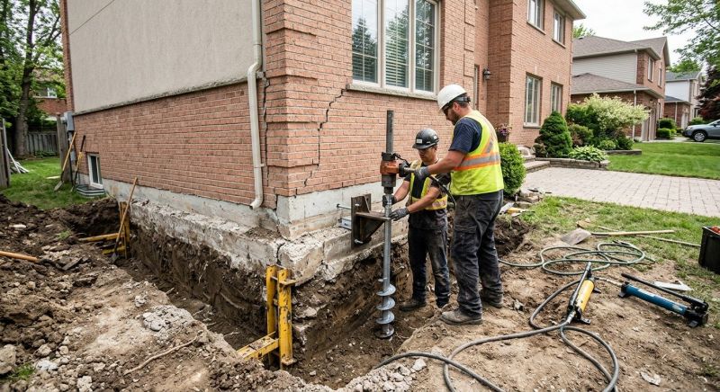 Sinking Foundation Repair in Hyde Park, MA