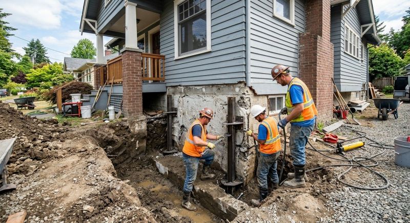 Sinking Foundation Repair in Medford, MA