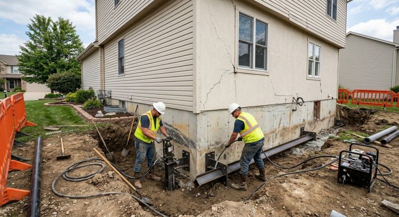 Sinking Foundation Repair in Providence, RI