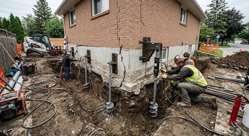Sinking Foundation Repair in Taunton, MA