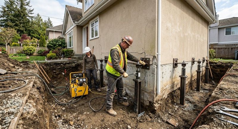 Sinking Foundation Repair in Westborough, MA